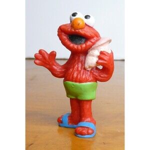 Jim Henson Sesame Street Elmo Beach Shell PVC Cake Topper Figure Applause '93